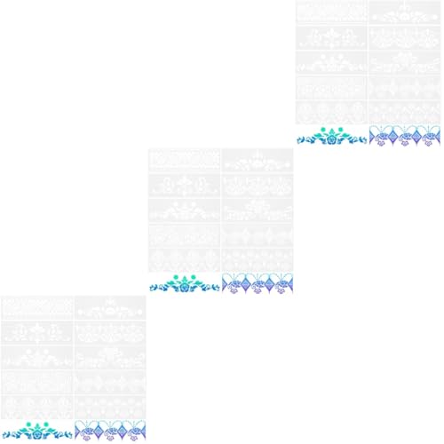 VILLCASE 3 Sätze Retro-mustervorlage Malschablonen Für Wände Wandschablone Große Schablonen Blattschablone Schablonen Zum Malen Auf Schablonenzeichnungsvorlage Weiß Das Haustier von VILLCASE