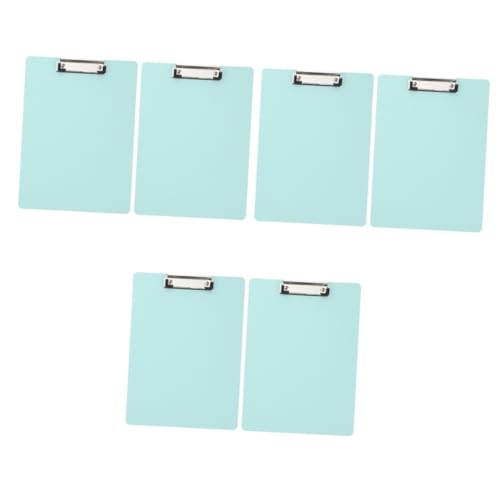 VILLCASE 3 Sätze Schreibtafel Buchstabentafel Schreibbrett Büroklammern Papierklammer Binder Büroklammer Unterlage Zwischenablage Büro-klemmbrett Aluminiumlegierung Light Green 2 Stück * 3 von VILLCASE