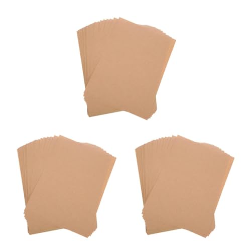 VILLCASE 3 Sätze Selbstklebendes Kraftpapier Druckeretikettenaufkleber Druckerkraftpapier Bedruckbares Aufkleberpapier Klebeetiketten Aus Kraftpapier Braunes Papier Brown 50 Blatt*3 von VILLCASE