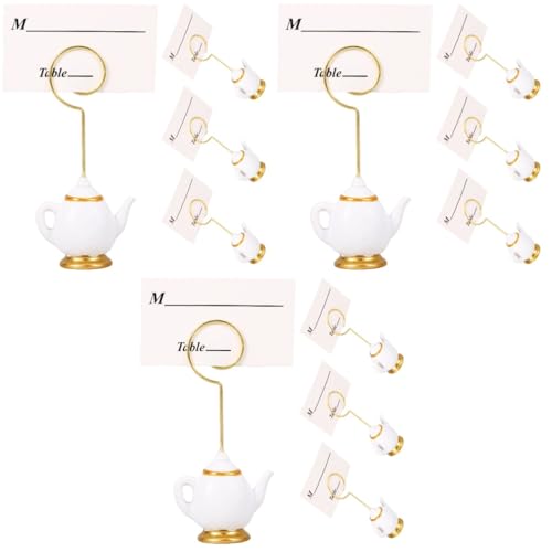 VILLCASE 3 Sätze Teekannen-sitzclip Inhaber Reserviert Tischnummernhalter Für Die Hochzeit Kartenhalter Stehen Steht Papierhalter Staffeleien Zum Ausstellen Speisekartenhalter Platte Harz von VILLCASE