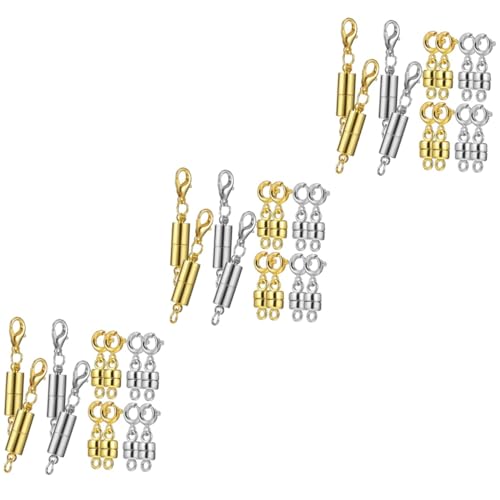 VILLCASE 3 Sätze Verlängerungsschnalle Magnetische Halskettenverschlüsse Schmuckverschluss Magnetverschlüsse Zur Schmuckherstellung Magnetische Schließkonverter Eisen 8 Stück * 3 von VILLCASE