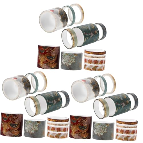 VILLCASE 3 Sätze Washi-tape Klebeband Schrott Aufkleber Filzband Scrapbooking Zubehör Büro Dekoration Washi Tape Kawaii Scrapbook-klebebänder Selber Machen Japanisches Papier 12 Rollen * 3 von VILLCASE