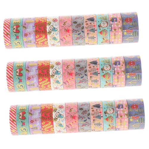 VILLCASE 3 Sätze Weihnachtsband Weihnachtsfensteraufkleber Folienband Journaling-zubehör Scrapbooking -vorräte Weihnachtsschmuck Klebeband Für Scrapbooking Japanisches Papier 11 Rollen * 3 von VILLCASE