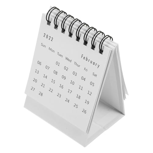 VILLCASE 3 Stk 2022 Mini-tischkalender Spiralkalender 2022 Kalendertabelle 2022 Mini Staffelei Kalender 2022 Mini-desktop-kalender Mini Tischkalender 2022 Tischdekoration Weiß Papier von VILLCASE