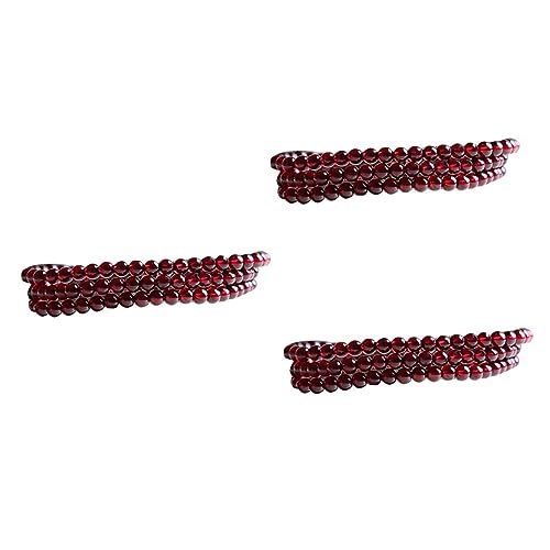 VILLCASE 3 Stk Granatperlen Perlen für Armbänder halbfertige Perlen Granat runde Perlen Strangperlen zum Basteln Perlen aus Naturstein DIY beads Semi-finished beads Perlenhandwerk von VILLCASE