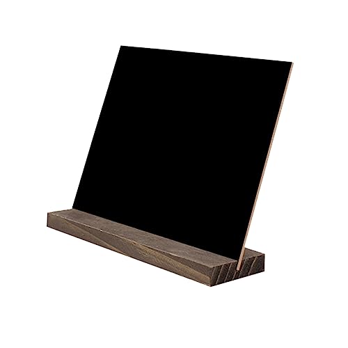 VILLCASE 3 Stk kleine Holztafel Stehtisch Tafel Mini-Tafel Kleine Hoteltafel Staffelei Tafel write board abziehbar holzpanele holzplatten Tafel mit Holzsockel kleine Ladentafel Bambus Black von VILLCASE