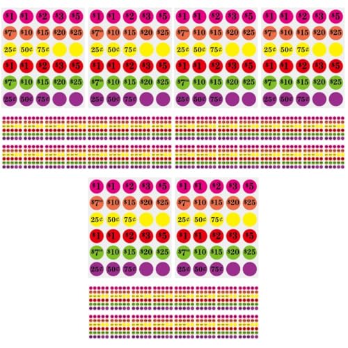 VILLCASE 3 Stück 6 Preisschild Aufkleber Flohmarkt Verpackungen für Kleinunternehmen Halter Aufkleber mit Verkaufspreisen Marktetiketten Verkaufsaufkleber Supermarkt-Verkaufspreisaufkleber von VILLCASE