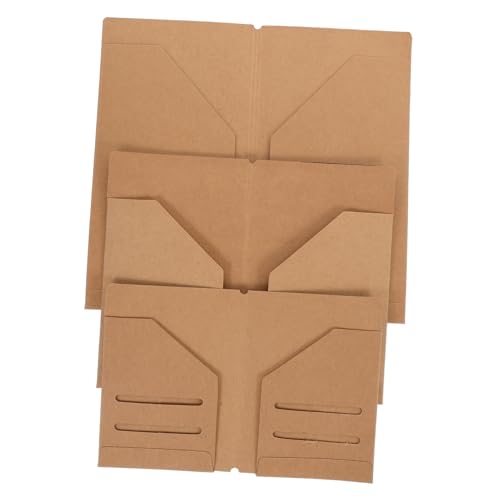 VILLCASE 3 Stück Veranstalter Karten-organizer-geldbörse Quittungsinhaber Inhaber Eines Reisedokuments Aktenordner Aus Papier Quittungshalter-organisator Kraft-ordner Kraftpapier Khaki von VILLCASE