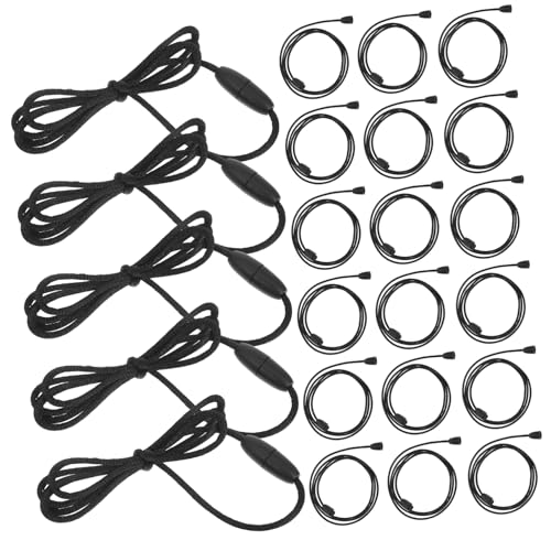 VILLCASE 30 Sätze Abnehmbares Halskettenband Kordelketten Mit Verschluss Abreißschnur Silikon-lanyard Halskette Kettenverlängerung Schnur Halskette Perlenkettenverschluss Black Abs von VILLCASE