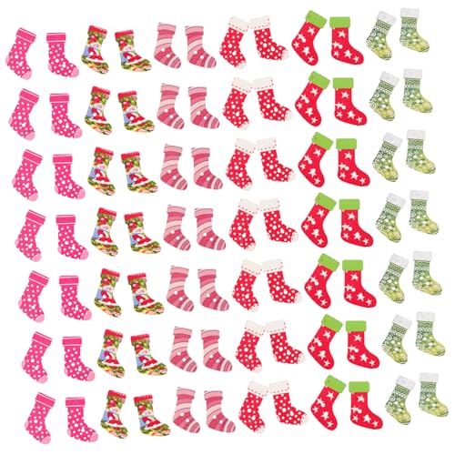 VILLCASE 300 Stück 2 Holzknöpfe Socken Weihnachtsknöpfe Verzierungen Nähen Basteln Zubehör Weihnachtsmann Knöpfe Basteln Weihnachtsknöpfe Weihnachts Deko Knopf von VILLCASE