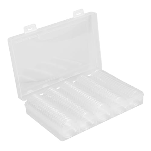 VILLCASE 300 Stück Kapseln für Münzhalter storage boxes aufbwahrungs-box aubewahrungsbox aufbewahrungs boxen han karteikasten klarer Behälter Münzkoffer Münzkapseln 27mm rundes Münzetui von VILLCASE