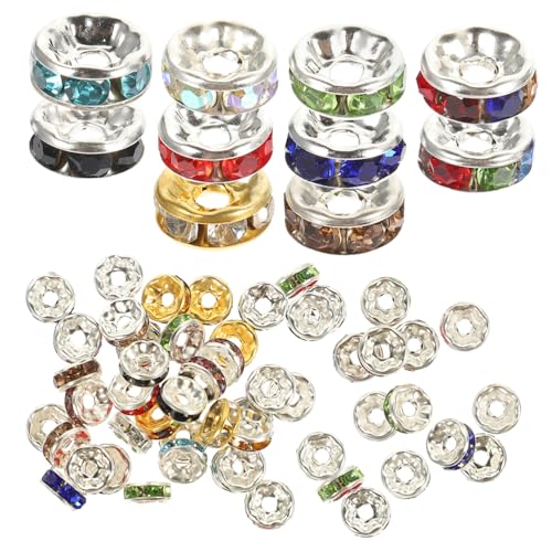 VILLCASE 300 Stück Strass Perlen Abstandshalter Edelstein Schmuck Webstuhl Perlen Und Charms Set Tropfenförmige Perlen Kristalle Bastelperlen Große Lochperlen Strass Polymer von VILLCASE