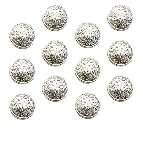 VILLCASE 30St Nähverschluss Silberne Knöpfe für Blazer Scrapbooking-Schaltfläche Tasten Stifte Knöpfe zum Selbermachen bastelzeug handwerkskunst Metallknopf für Mantel DIY-Knöpfe Silver von VILLCASE