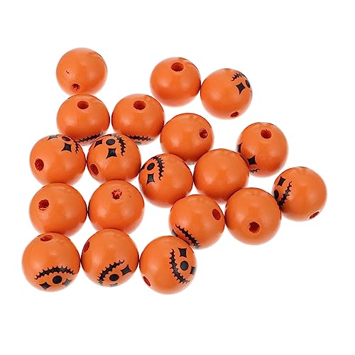 VILLCASE 30St Perlen halloween basteln halloween dekoration wohnungsdeko dekoration herbst wandverkleidung matschig Aufkleber Party Spiel Schmuck machen Charme DIY-Material hölzern Orange von VILLCASE