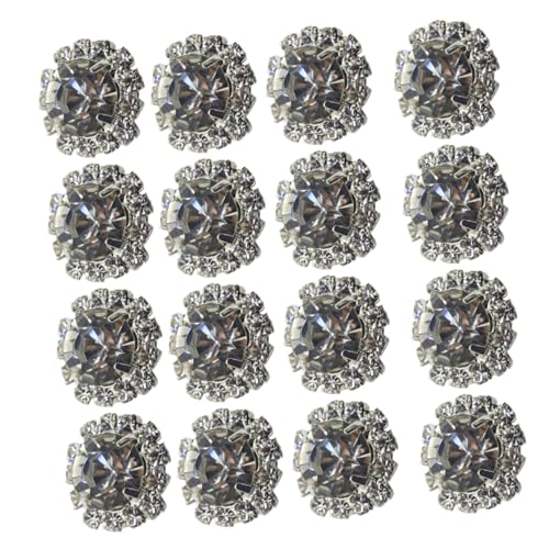 VILLCASE 30St Strass knöpfe Tasten silberne Accessoires silberne Knöpfe Perlmuttknopf Strass-Knöpfe trachten knöpfe Clothing button DIY-Kleiderknopf DIY Schmuckzubehör Kleiderknöpfe Silver von VILLCASE