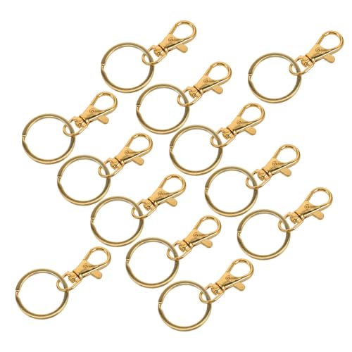 VILLCASE 30st Rotierendes Schlüsselanhänger-zubehör Schlüsselanhänger-set Mit Perlentieren Hundehalsband Metallschnalle Schlüsselanhänger Selber Machen Hunde-knopfmatte Golden Zinklegierung von VILLCASE