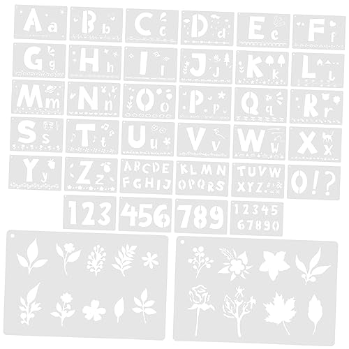 VILLCASE Malschablonen 36er-Set Alphabet- Buchstaben- und Zahlenschablonen Kreidetafel-schablonen für Stoff- und Wanddekoration von VILLCASE