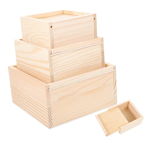 VILLCASE 3Er-Box Schublade aus Holz Kisten Schmuckstücke Tischplatte schmuckkästchen storage boxes für Schmuckorganisator schmuck stauboxen von VILLCASE