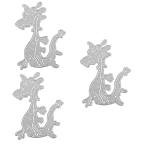 VILLCASE 3Pcs Drachenmesserform Klarsichtstempel für die Kartenherstellung Drachen-Stanzformen gestanzt stirbt einfaches Design Stanzformen Scrapbooking-Stanzformen Kohlenstoffstahl Silver von VILLCASE