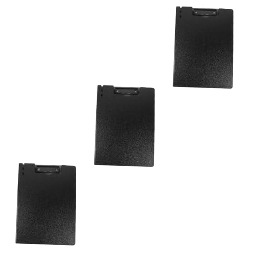 VILLCASE 3St a4 Ordner Klemmbretter, Formularhalter Zwischenablage mit schwarze Zwischenablage kleines Klemmbrett Bordflossen-Clip tragbares Klemmbrett Organisator für Papierakten PVC Black von VILLCASE