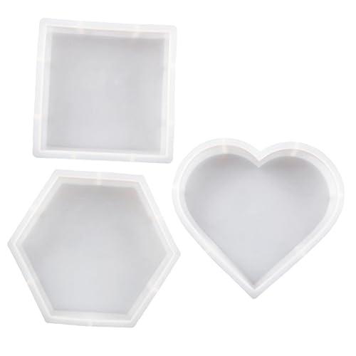 VILLCASE 3er Set Gießformen Für DIY Crafting Hexagon Quadrat Und Herz Ideal Für Resin Kerzen Seifen Und Kreative Bastelprojekte von VILLCASE