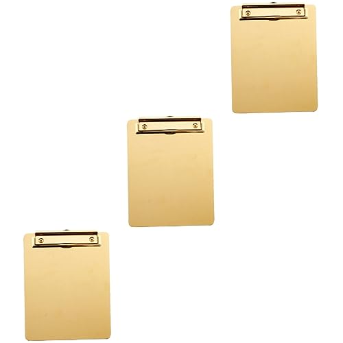 VILLCASE 3st A4 Büroklammer Brett Büroordner Papierhalter Klemmbrett Klemmbretter Im Letter-format Speicher-zwischenablage Dokumentieren Zwischenablage Transparent Planke Golden von VILLCASE