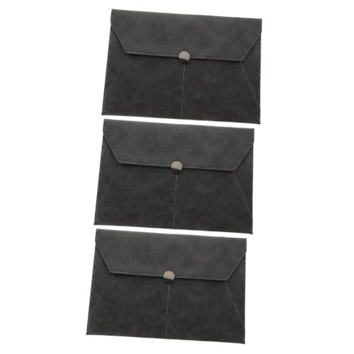 VILLCASE 3st Dokumententasche Aus Leder Papierordner Kiste Wiederverwendbare Taschen Halter Dateiordner Umschlagordner Lieferungen Schulbedarf Projektordner Beutel Puzzle-taschen Büro Grey von VILLCASE