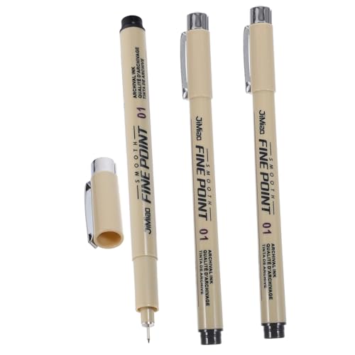 VILLCASE 3st Freihandstift Pinselstifte Maskierstift Kalligraphie-sets Für Anfänger Zeichenstift Skizzenstifte Zum Zeichnen Herrschender Stift Schwarzer Lackstift Plastik Beige von VILLCASE