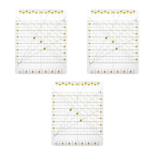 VILLCASE 3st Nähwerkzeuge Anleitung Zum Hemdenlineal Lineal Zum Nähen Quilter Lineal Patchwork-lineal-vorlage Lineal Aus Heißem Eisen T-shirt Lineal Quilt-vorlagen Quilt-lineal Plastik von VILLCASE