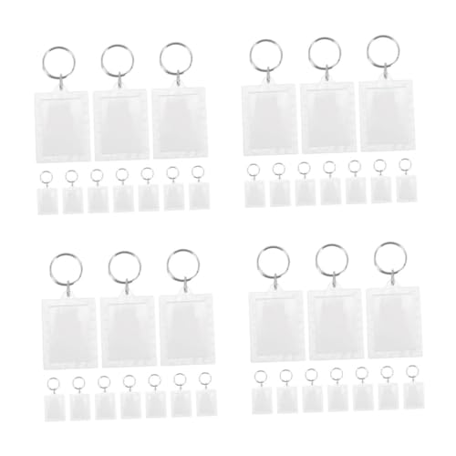 VILLCASE 4 Sätze 4 Sets Transparenter Schlüsselanhänger Klarer Rahmen Foto Schlüsselanhänger Schulbild Schlüsselanhänger DIY Bildhalter Einsatz Klare Bild 20 Stück * 4 von VILLCASE