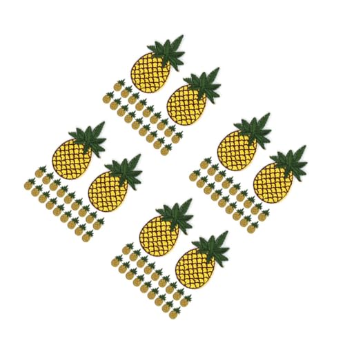 VILLCASE 4 Sätze Ananas -stickerei Dekorative Ananas Tüte Ananas Patch Patch Ananas Bestickte Ananas Häkelananas Stickerei-ananas-abzeichen Fruchtpflaster Nähen Stickgarn 20 Stück * 4 von VILLCASE