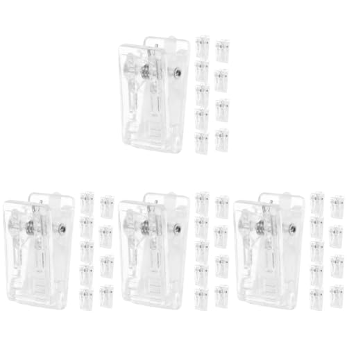 VILLCASE 4 Sätze Ausweisinhaber Goldene Büroklammern Kabelbinder Clips Klemmen Chip-clips Clips Für Ausweise Wäscheklammern Zum Aufhängen Von Kleidung Transparent Stahl 10 Stück * 4 von VILLCASE