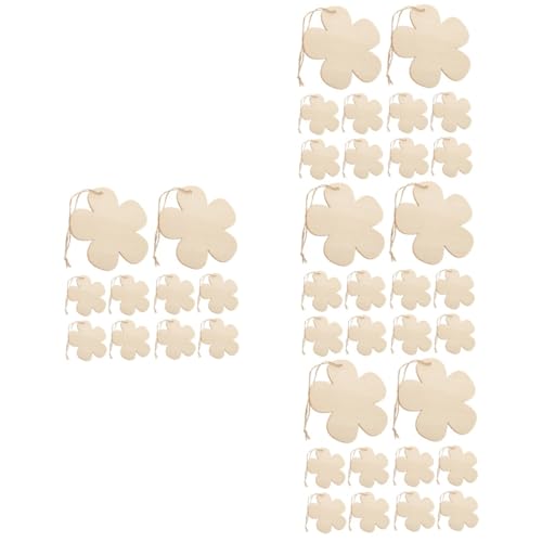 VILLCASE 4 Sätze Blumentablett Aus Holz Holzblumen Diy Handwerk Holzblumen Holzverzierungen Sukkulenten Gefälschte Pflanze Anlage Wandschmuck Holzausschnitt Hölzern Khaki 10 Stück * 4 von VILLCASE