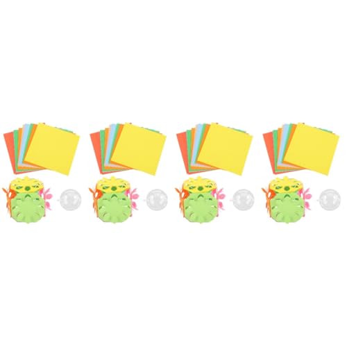 VILLCASE 4 Sätze DIY-Origami Faltbares Papier Bastelsets Pinnwandausschnitte Schaumstoffquadrate Bausätze schneideset kinderschneide set Papierschnitte Scherenschnitt-Set für von VILLCASE