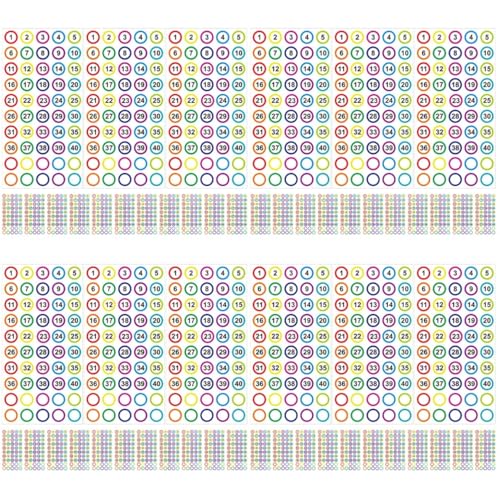 VILLCASE 4 Sätze Digitale Aufkleber Rubbelaufkleber Inventaraufkleber Nummeriert Punkt Zahlenetiketten Selbstklebende Nummernaufkleber Klassifizierung Digitales Etikett 20 Blatt * 4 von VILLCASE