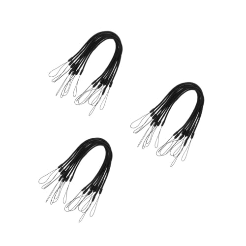 VILLCASE 4 Sätze Elastisches Id-lanyard Elastische Stifthalterung Zeichenstift-lanyard Ausziehbares Stiftband Klemmbrett-stiftleine Verstellbare Lange Plastik Black 8 Stück * 4 von VILLCASE