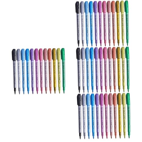 VILLCASE 4 Sätze Feuerfarben-metallstift Tinte Kreis Whiteboard-marker Markierungen Ultra Löschbar Schwarze Stifte Einziehbar Gel Permanentmarker Mit Feiner Spitze Tipp Nylon 12 Stück * 4 von VILLCASE