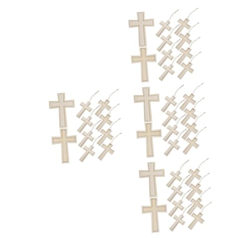 VILLCASE 4 Sätze Holzkreuz Hölzerne Kreuzformen Diy Kreuzbretter Aus Holz Unvollendete Holzmalerei Leere Kreuzausschnitte Hölzerne Kreuzrohlinge Hängende Ornamente Buchsbaum 12 Stück * 4 von VILLCASE