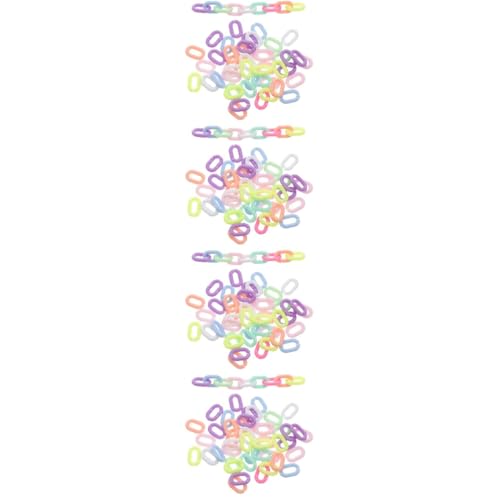 VILLCASE 4 Sätze Kunststoffkette Ketten Hosenkette Goldkette Schlüsselanhängerkette Brillenkette Kabelverbinder Kettenglieder Handykette Schmuckdraht Die Kettenöffnung 200 Stück * 4 von VILLCASE