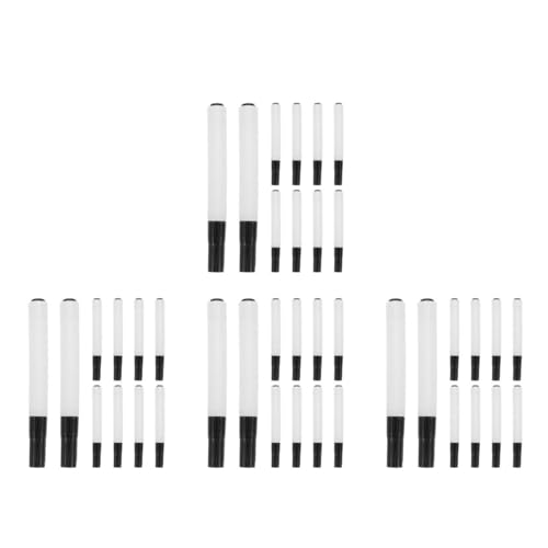 VILLCASE 4 Sätze Leere Hülle Des Tafelstifts Schulbedarf Weißer, Trocken Abwischbarer Marker Zeichenstift Kreidemarker Trocken Abwischbare Markierungsstifte Malmarker Plastik 10 Stück * 4 von VILLCASE