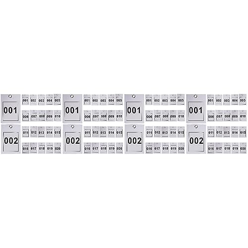 VILLCASE 4 Sätze Nummernschilder Von 001-020 Nummernschildkarte Nummernkarten Für Kleidung Zahlen Nummernschilder Von 001 Bis 020 Fortlaufende Nummernschilder Papier 20 Stück * 4 von VILLCASE