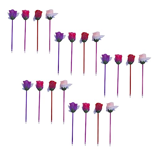 VILLCASE 4 Sätze Rosen Kugelschreiber Niedliche Stifte Handschriftstifte Rosa Stifte Gel Tintenstifte Unsichtbare Tintenstifte Für Aufkleber Seidenblumen Für Stifte 20 Stück * 4 von VILLCASE