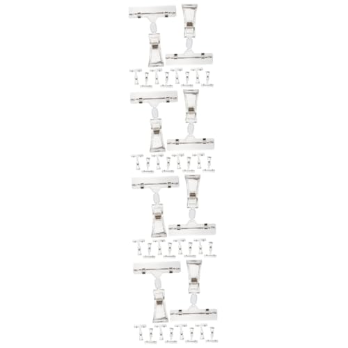 VILLCASE 4 Sätze Rotierender Preisordner Schlüsselband Mit Kartenhalter Büroklammer Karabiner Streifen Papierklammer Paperclips Desktop-dekorationsclip Etikettenhalter Plastik 10 Stück * 4 von VILLCASE