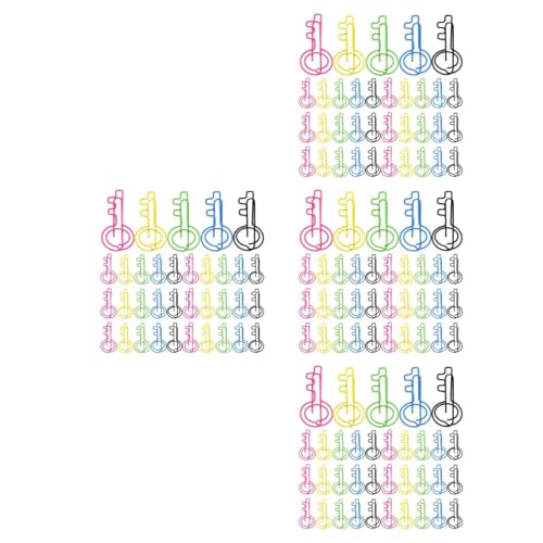 VILLCASE 4 Sätze Schlüssel-büroklammer Aufkleber Büroklammern Aus Draht Kleine Grillklammern Clip-zubehör Schlüsselförmige Lesezeichen-clips Planer-clips Metall 50 Stück * 4 von VILLCASE