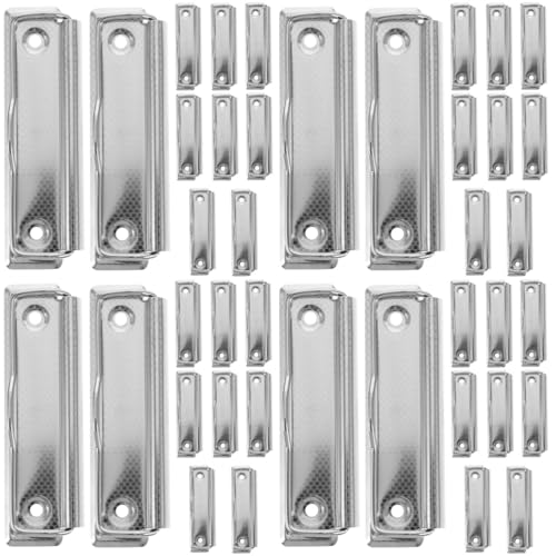 VILLCASE 4 Sätze Schreibblockhalter Papierklammer Paperclips Übersichtliche Zwischenablage Büroklammern Klemmbretter Aus Metall Clip Für Dateien Aluminiumlegierung Silver 10 Stück * 4 von VILLCASE