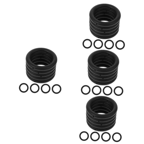 VILLCASE 4 Sätze Silikonring Perlen-kits Schlüsselanhänger Machen Schlüsselbundringe Bausatz Für Armbänder Aus Tonperlen Ring Zur Schlüsselanhängerherstellung Black Kieselgel 9 Stück * 4 von VILLCASE