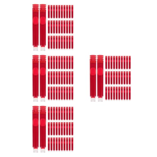 VILLCASE 4 Sätze Tintenbeutel (f) Tintennachfüllungen Schwarze Tinte Für Füllfederhalter Kalligraphie Stift Tinte Nachfülltinte Für Die Schule Füllfederhaltermine Plastik Rot 50 Stück * 4 von VILLCASE