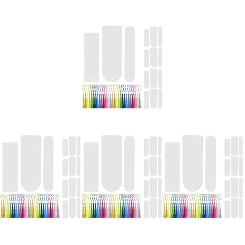 VILLCASE 4 Sätze Transparentes Leeres Lesezeichen Etiketten Für Gewürzdosen Markierungen Diy Lesezeichen Tassel Lesezeichen Zarter Buchmarker Mit Quasten Gestaltete Lesezeichen 30 Stück * 4 von VILLCASE