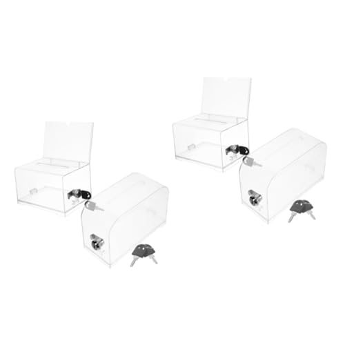 VILLCASE 4 Sätze Visitenkartenbox Wahlurne evengers event aubewahrungsbox Geldkassetten storage boxs Spiel registrieren Schmuck Kassierer Handel praktischer Kartenhalter Spende Dose Acryl von VILLCASE