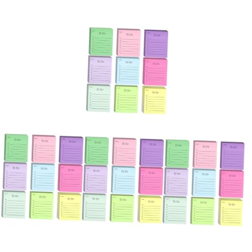 VILLCASE 4 Sätze Zierende Farb-haft Notizen Zubehör Schreibblock Pastelle Klebriger Notizblock Unterlage Halter Aufkleber Für Schulnotizen Büro-notizblöcke Papier Colorful 9 Stück * 4 von VILLCASE